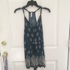 Teal Floral Strappy Romper